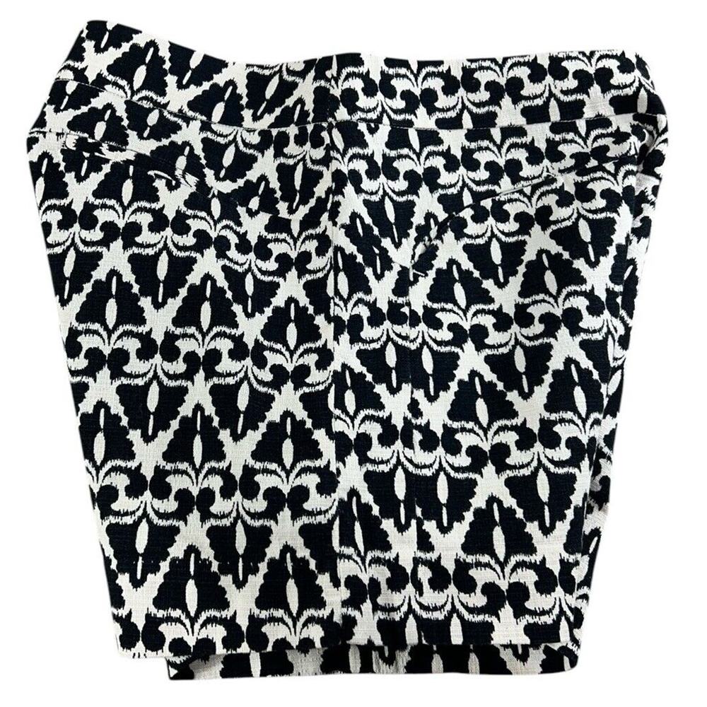 Cartonnier Anthropologie Lithograph High Rise Deco Print Short Sz 2 Black White - Picture 4 of 7